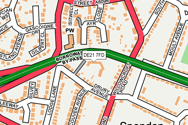 DE21 7FD map - OS OpenMap – Local (Ordnance Survey)