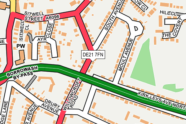 DE21 7FN map - OS OpenMap – Local (Ordnance Survey)