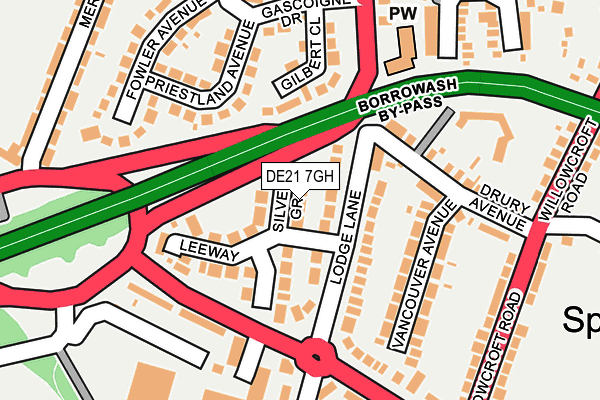 DE21 7GH map - OS OpenMap – Local (Ordnance Survey)