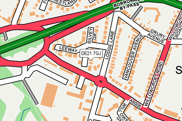 DE21 7GJ map - OS OpenMap – Local (Ordnance Survey)