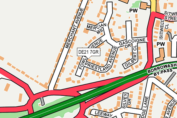 DE21 7GR map - OS OpenMap – Local (Ordnance Survey)