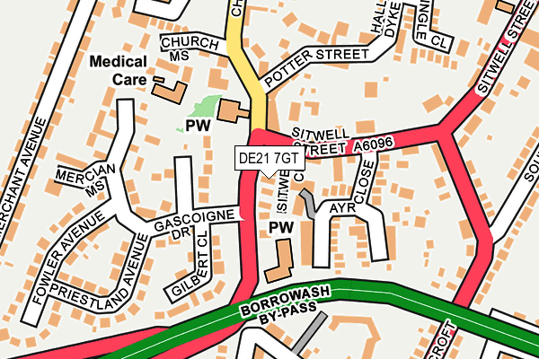 DE21 7GT map - OS OpenMap – Local (Ordnance Survey)