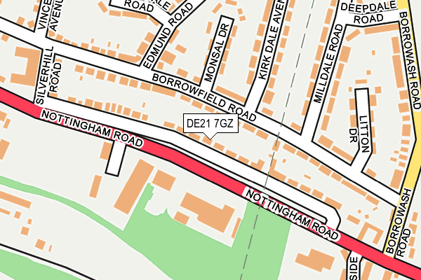 DE21 7GZ map - OS OpenMap – Local (Ordnance Survey)