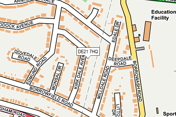 DE21 7HQ map - OS OpenMap – Local (Ordnance Survey)