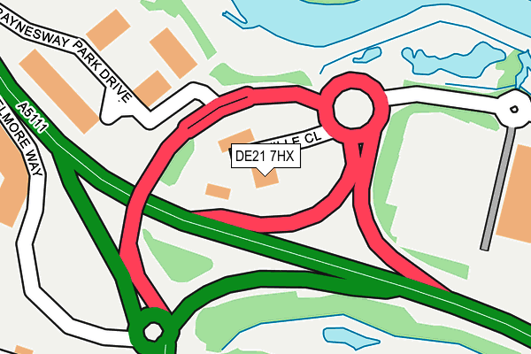 DE21 7HX map - OS OpenMap – Local (Ordnance Survey)