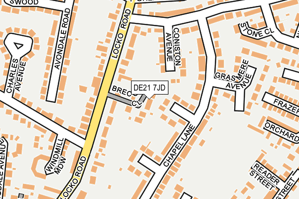 DE21 7JD map - OS OpenMap – Local (Ordnance Survey)