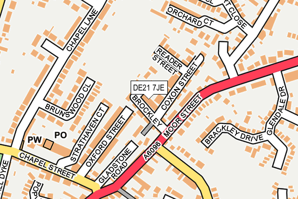 DE21 7JE map - OS OpenMap – Local (Ordnance Survey)