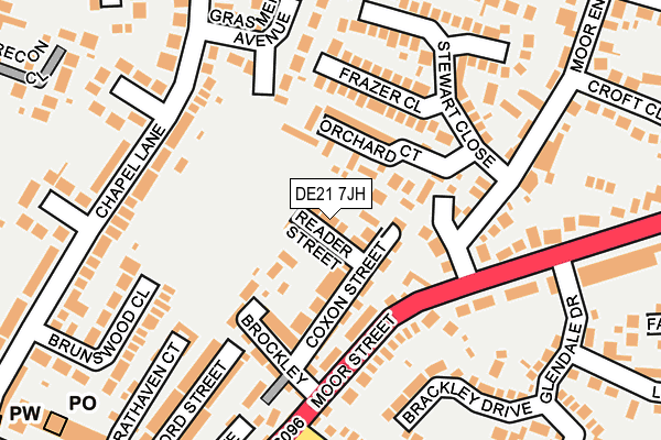 DE21 7JH map - OS OpenMap – Local (Ordnance Survey)