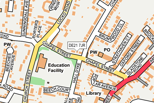 DE21 7JR map - OS OpenMap – Local (Ordnance Survey)