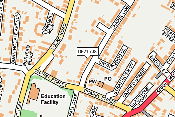 DE21 7JS map - OS OpenMap – Local (Ordnance Survey)
