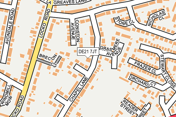 DE21 7JT map - OS OpenMap – Local (Ordnance Survey)