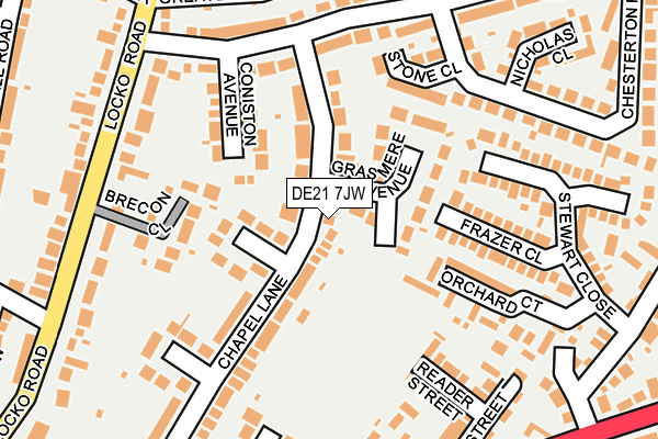 DE21 7JW map - OS OpenMap – Local (Ordnance Survey)
