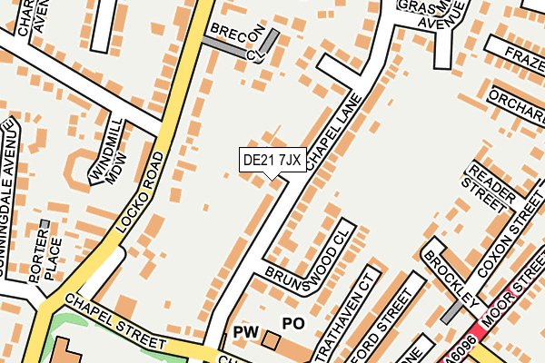 DE21 7JX map - OS OpenMap – Local (Ordnance Survey)