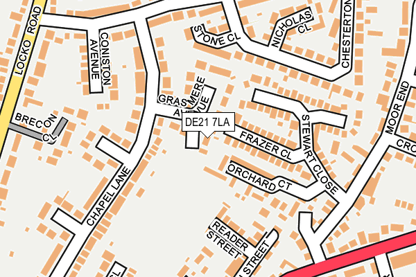 DE21 7LA map - OS OpenMap – Local (Ordnance Survey)