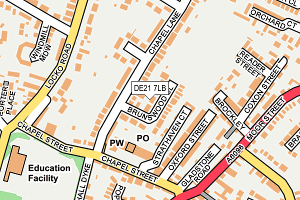 DE21 7LB map - OS OpenMap – Local (Ordnance Survey)