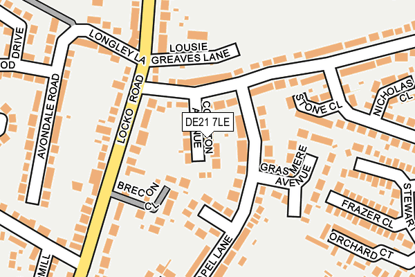DE21 7LE map - OS OpenMap – Local (Ordnance Survey)