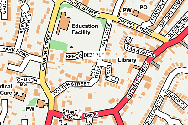 DE21 7LF map - OS OpenMap – Local (Ordnance Survey)