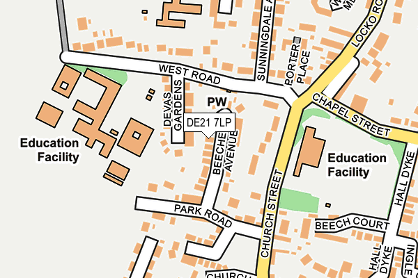 DE21 7LP map - OS OpenMap – Local (Ordnance Survey)