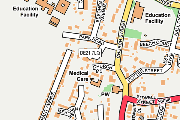DE21 7LQ map - OS OpenMap – Local (Ordnance Survey)