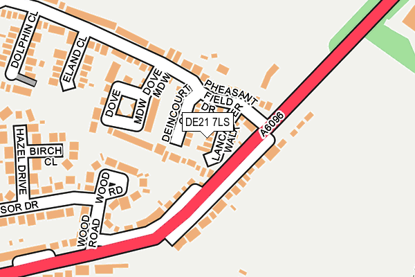 DE21 7LS map - OS OpenMap – Local (Ordnance Survey)