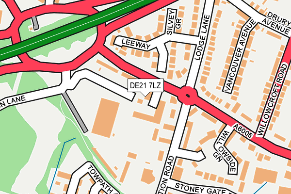 DE21 7LZ map - OS OpenMap – Local (Ordnance Survey)