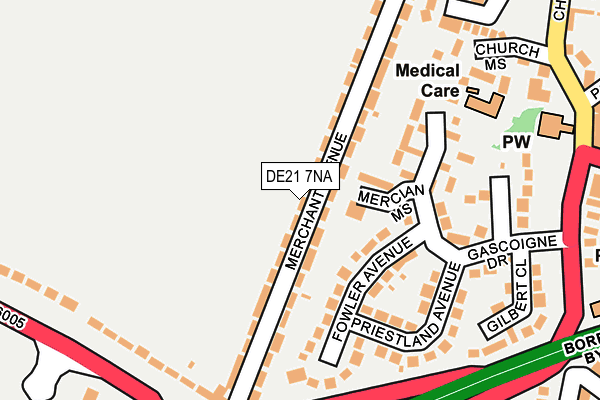 DE21 7NA map - OS OpenMap – Local (Ordnance Survey)