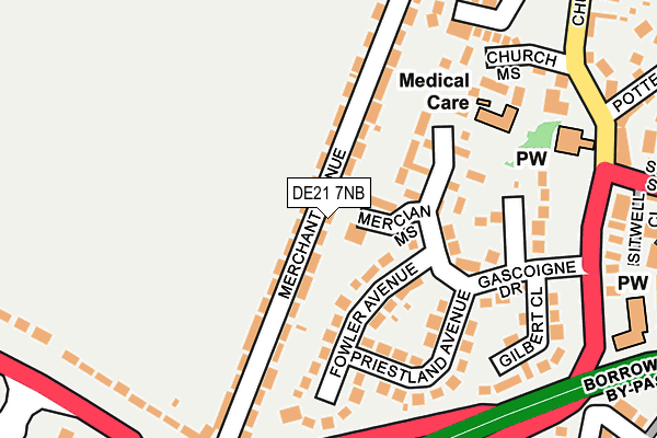 DE21 7NB map - OS OpenMap – Local (Ordnance Survey)