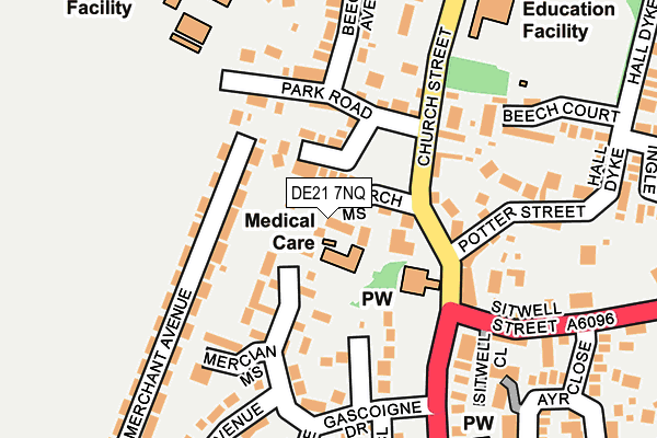 DE21 7NQ map - OS OpenMap – Local (Ordnance Survey)