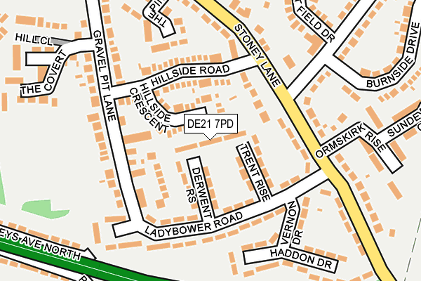 DE21 7PD map - OS OpenMap – Local (Ordnance Survey)