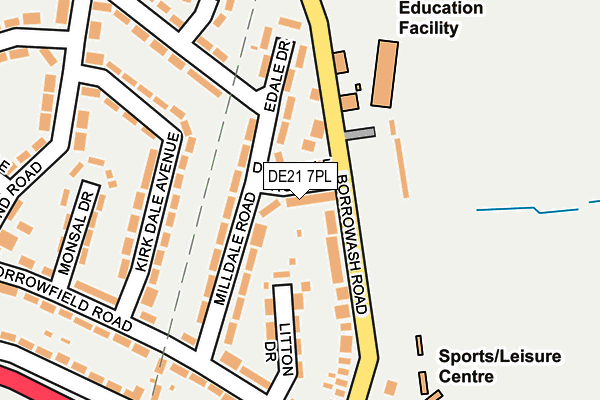 DE21 7PL map - OS OpenMap – Local (Ordnance Survey)