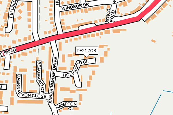 DE21 7QB map - OS OpenMap – Local (Ordnance Survey)