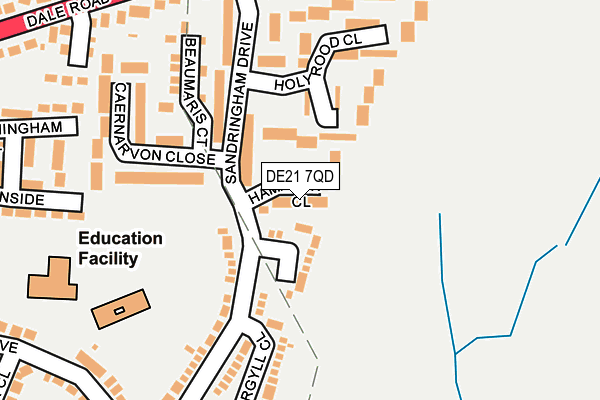 DE21 7QD map - OS OpenMap – Local (Ordnance Survey)