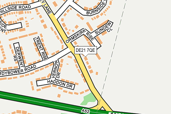 DE21 7QE map - OS OpenMap – Local (Ordnance Survey)