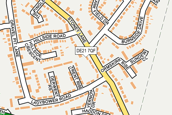 DE21 7QF map - OS OpenMap – Local (Ordnance Survey)