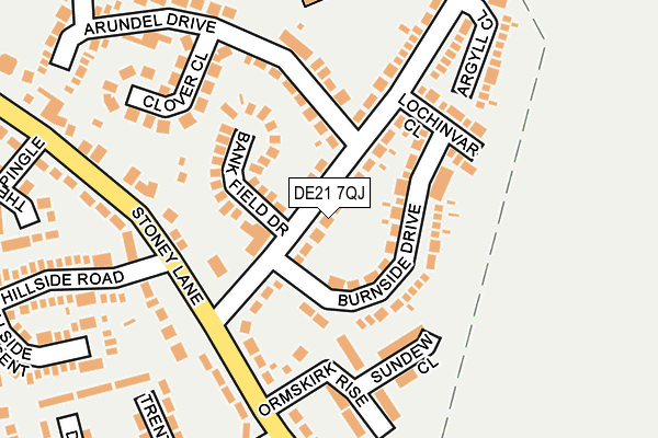 DE21 7QJ map - OS OpenMap – Local (Ordnance Survey)