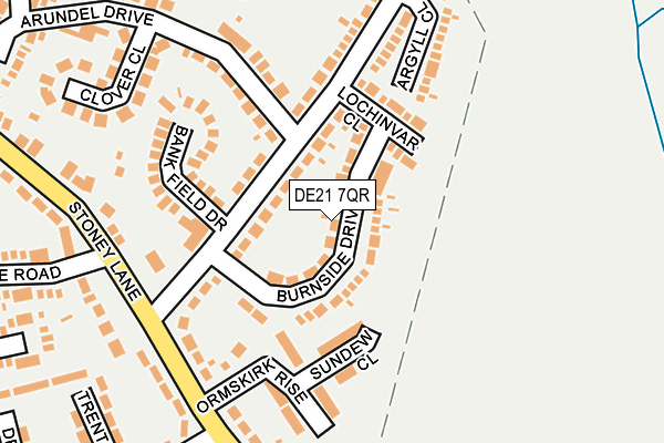 DE21 7QR map - OS OpenMap – Local (Ordnance Survey)