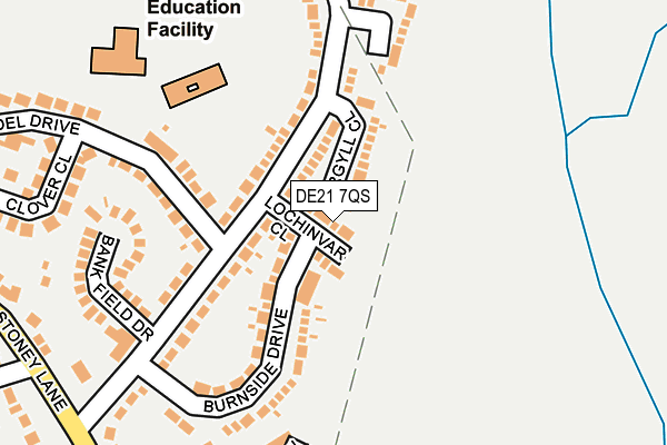 DE21 7QS map - OS OpenMap – Local (Ordnance Survey)