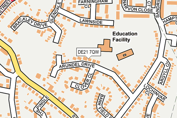 DE21 7QW map - OS OpenMap – Local (Ordnance Survey)