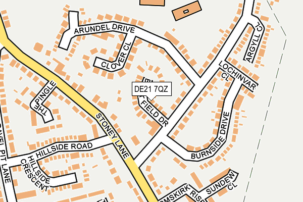 DE21 7QZ map - OS OpenMap – Local (Ordnance Survey)