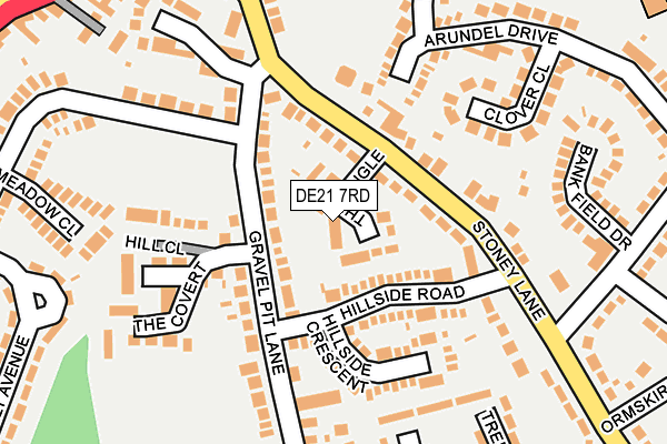 DE21 7RD map - OS OpenMap – Local (Ordnance Survey)