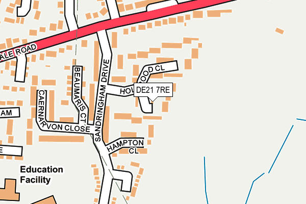 DE21 7RE map - OS OpenMap – Local (Ordnance Survey)