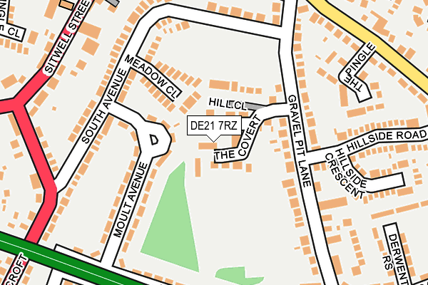 DE21 7RZ map - OS OpenMap – Local (Ordnance Survey)
