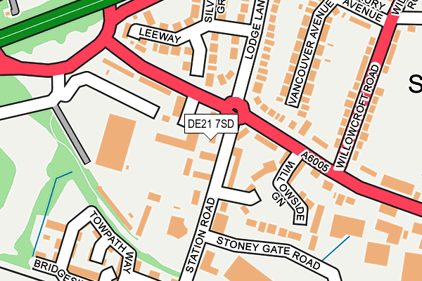 DE21 7SD map - OS OpenMap – Local (Ordnance Survey)