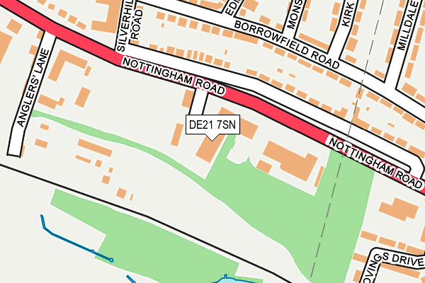 DE21 7SN map - OS OpenMap – Local (Ordnance Survey)