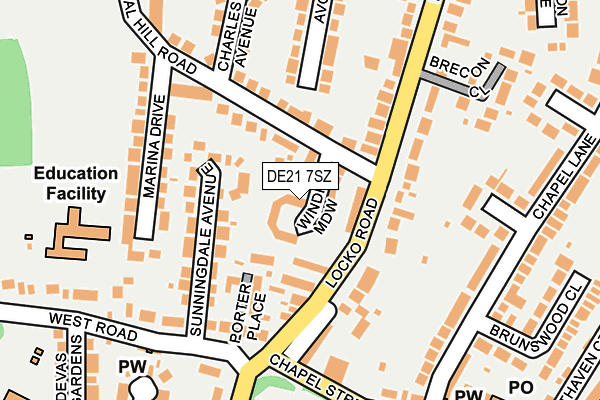 DE21 7SZ map - OS OpenMap – Local (Ordnance Survey)