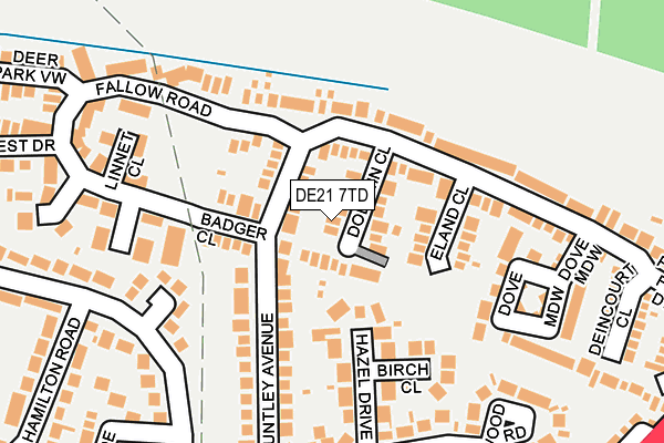 DE21 7TD map - OS OpenMap – Local (Ordnance Survey)