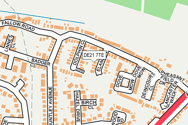 DE21 7TE map - OS OpenMap – Local (Ordnance Survey)