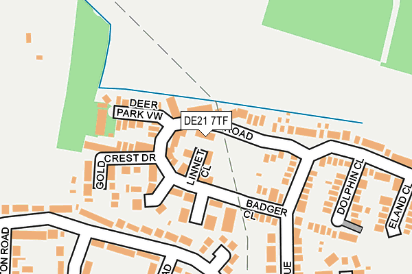 DE21 7TF map - OS OpenMap – Local (Ordnance Survey)