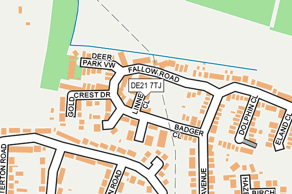 DE21 7TJ map - OS OpenMap – Local (Ordnance Survey)