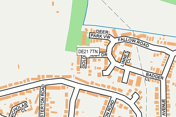 DE21 7TN map - OS OpenMap – Local (Ordnance Survey)